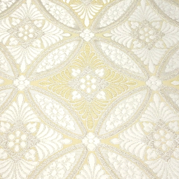 袋帯 フォーマル 大光 白 クリーム色 西陣織 花七宝 絹 枚目