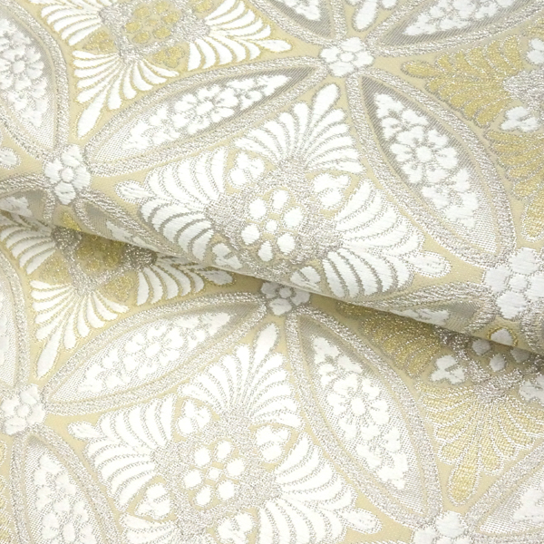 袋帯 フォーマル 大光 白 クリーム色 西陣織 花七宝 絹 枚目