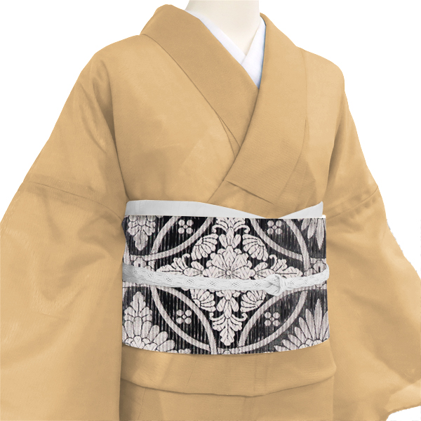 佐々木染織  夏袋帯 西陣織 輪繋ぎ 七宝 黒色 ［34,100円］ 枚目