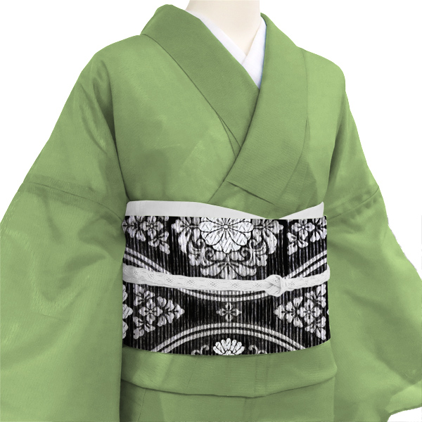 佐々木染織 夏 袋帯 黒 立涌［31,800円］ 枚目