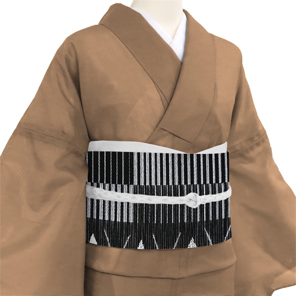 佐々木染織 夏袋帯 西陣織 正絹 黒 菱［29,500円］ 枚目