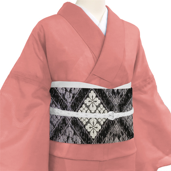佐々木染織 夏袋帯 西陣織 正絹 黒 菱［29,500円］ 枚目