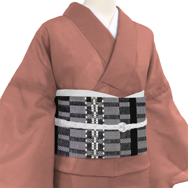 佐々木染織 夏袋帯 西陣織 正絹 黒 格子［29,500円］ 枚目