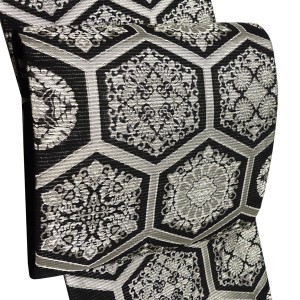 佐々木染織 夏袋帯 絽袋帯 黒 西陣織 亀甲 正絹［36,300円］