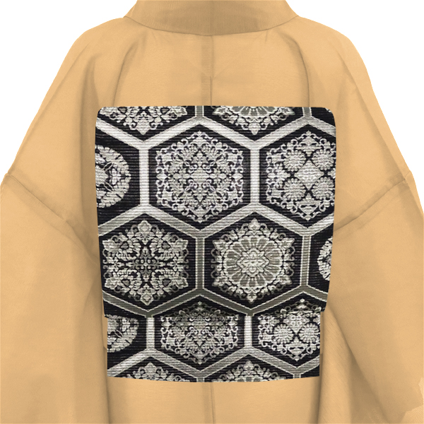 佐々木染織 夏袋帯 絽袋帯 黒 西陣織 亀甲 正絹［36,300円］ 枚目