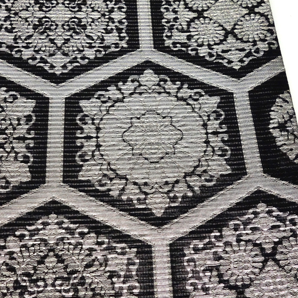 佐々木染織 夏袋帯 絽袋帯 黒 西陣織 亀甲 正絹［36,300円］ 枚目