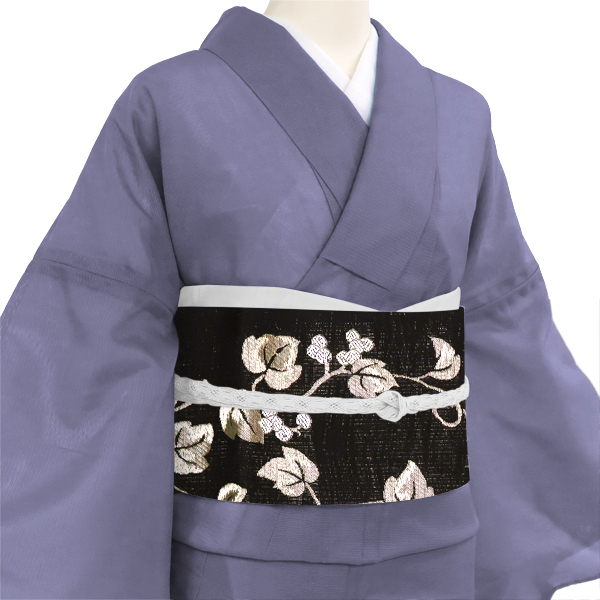 沢本織物 夏袋帯 西陣織 正絹 黒 蔦［37,400円］ 枚目