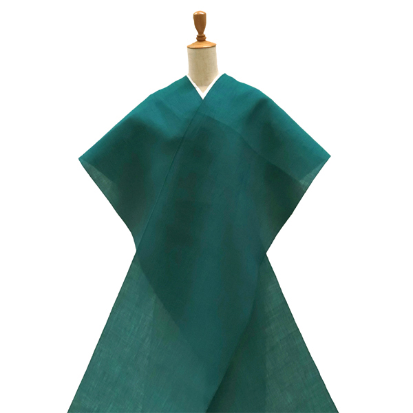 本麻 近江ちぢみ 着物 ターコイズ 青緑 夏着物 盛夏 近江縮［88,000円］ 枚目