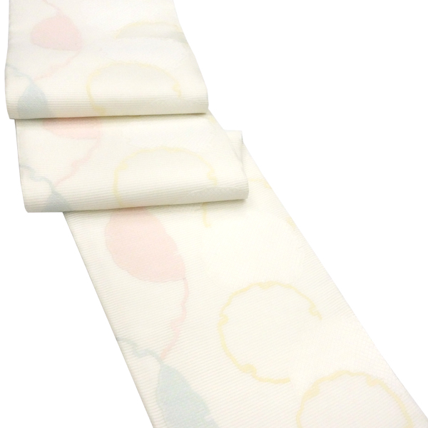 佐々木染織 絽袋帯 西陣織 白色 礼装用 雪輪 正絹 夏帯 夏袋帯［36,300円］ 枚目