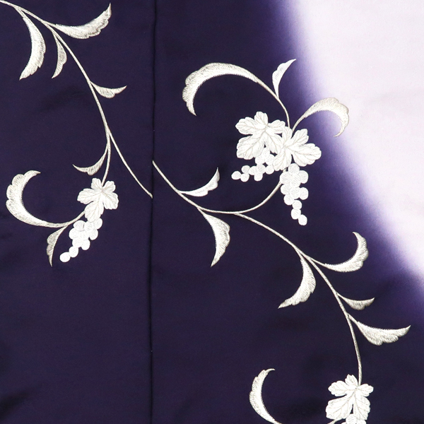 オンラインカタログ 総刺繍 訪問着 胡蝶蘭 濃紫色 京都の着物販売店 みむろ