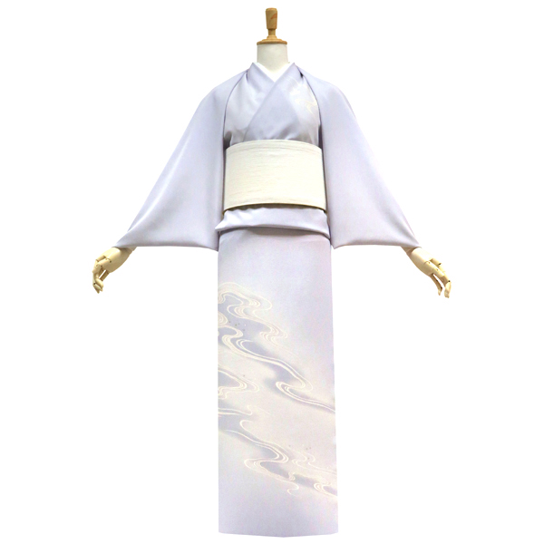 吉澤の友禅 絽夏付下訪問着 流水 薄紫色 ［158,000円］ 枚目