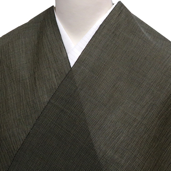 杉山織物 小千谷縮 本麻 千鳥格子 深緑［88,000円］ 枚目