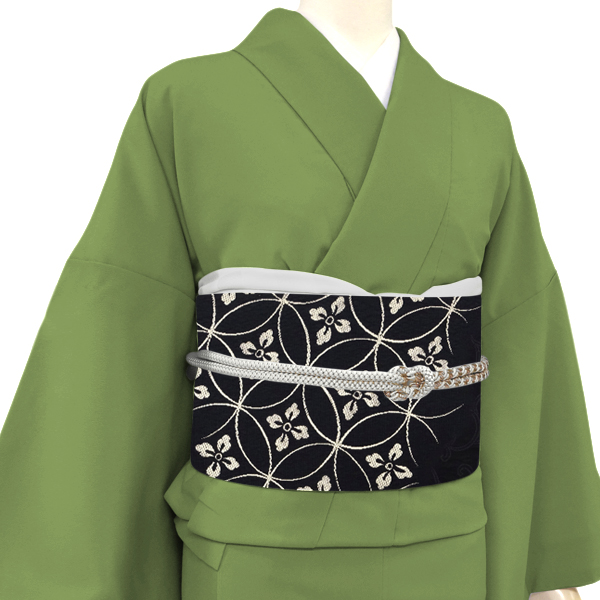 弥栄織物 名古屋帯 西陣織 絹 スリーシーズン帯 七宝 黒［34,100円］ 枚目