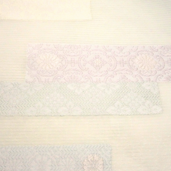 京都イシハラ 夏絽名古屋帯 白 オフホワイト 西陣織 古典柄 正絹 夏帯［36,300円］ 枚目