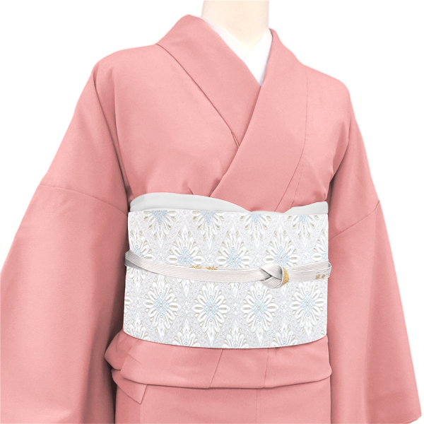 ふくい 名古屋帯 西陣織 正絹 花菱 シルバー［55,000円］ 枚目