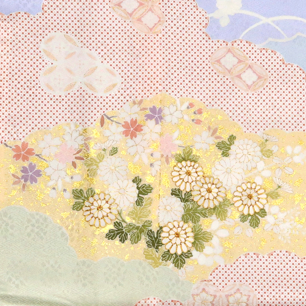 吉澤の友禅 訪問着 友禅 水色 花 雲取り［208,000円］ 枚目