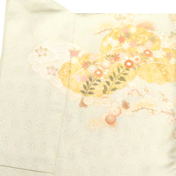 吉澤の友禅 訪問着 友禅 黄緑 花 雲取り［208,000円］ 枚目