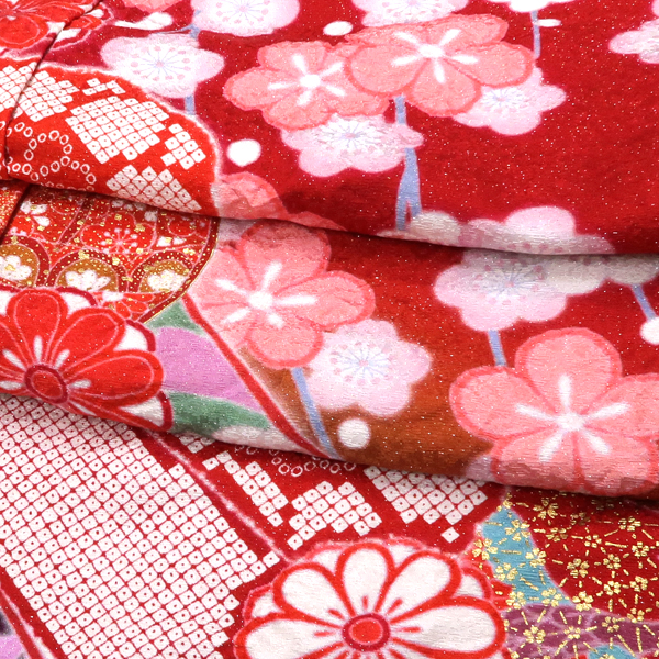 滝泰 朧染め 振袖 絞り 熨斗 毬 菊 枝垂れ桜 赤［198,000円］ 枚目