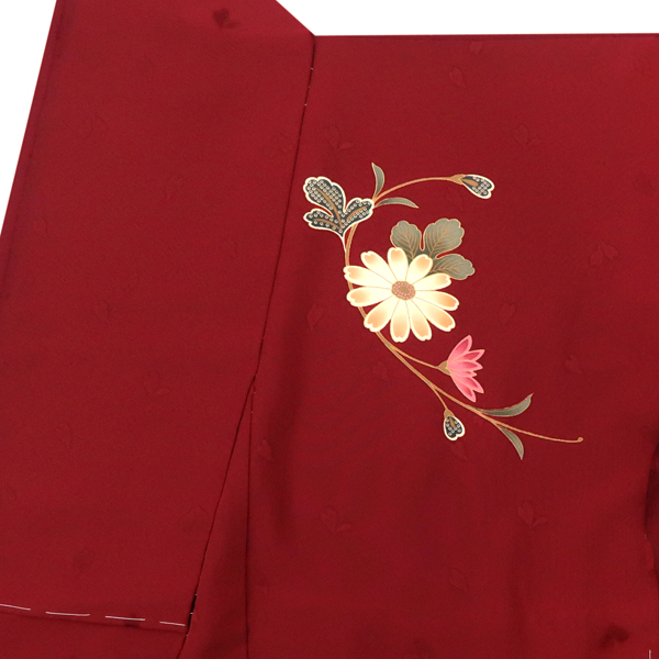 振袖 赤 古典柄 桜 菊 唐草 正絹 成人式［98,000円］ 枚目