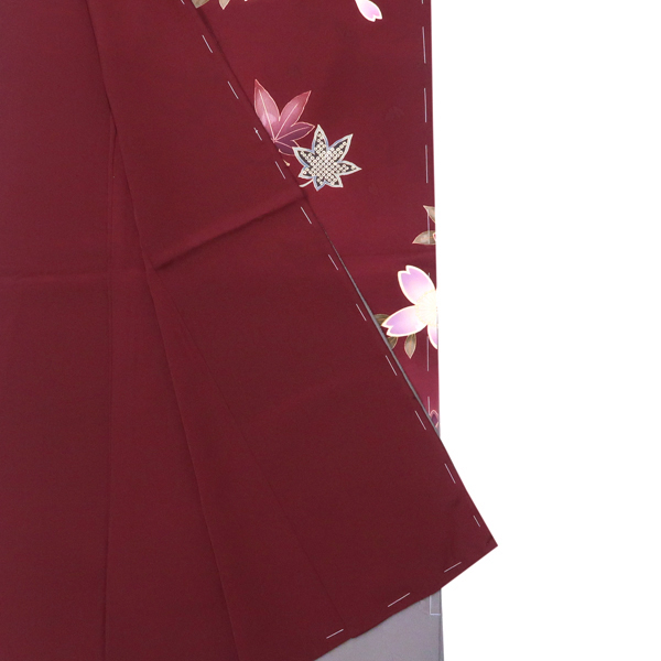 振袖 赤色 古典柄 牡丹 菊 桜 紅葉 正絹 成人式［98,000円］ 枚目