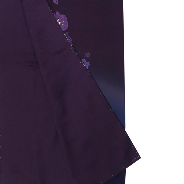 刺繍訪問着 正絹 蘭 洋花 紫色［176,000円］ 枚目