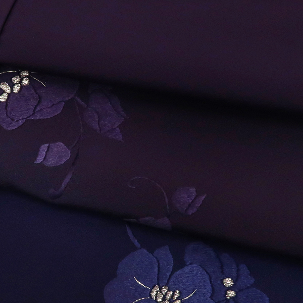 刺繍訪問着 正絹 蘭 洋花 紫色［176,000円］ 枚目