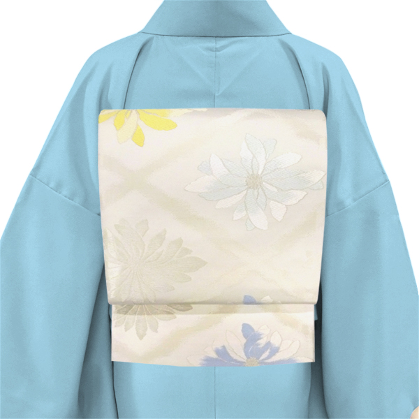 木原織物 袋帯 西陣織 絹 花菱 白［34,100円］ 枚目