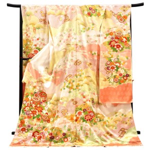 吉澤の友禅 友禅振袖 正絹 ピンク 白 古典柄 貝桶 雲取り［228,000円］