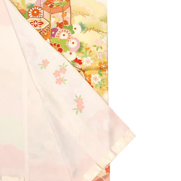 吉澤の友禅 友禅振袖 正絹 ピンク 白 古典柄 貝桶 雲取り［228,000円］ 枚目