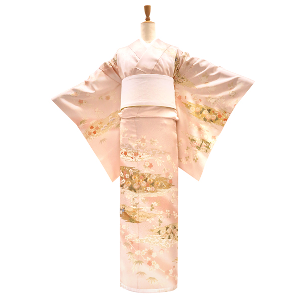 吉澤の友禅 訪問着 ピンク 刷毛目 花［208,000円］ 枚目