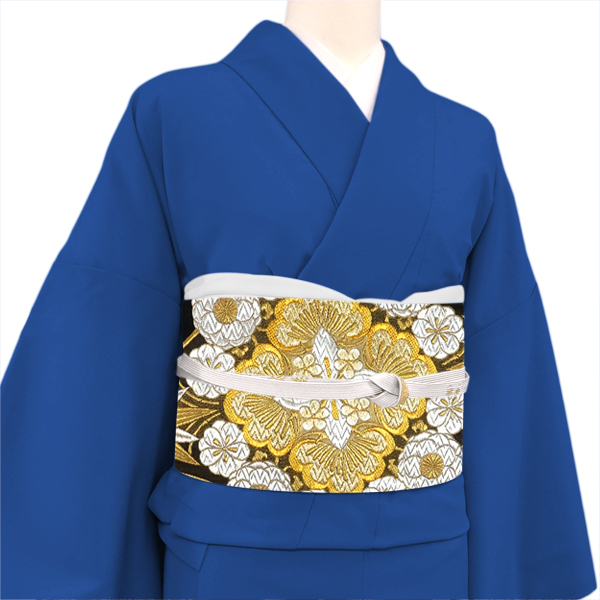 絲屋善創 袋帯 振袖用 西陣織 七宝華文 黒 金 成人式 フォーマル 古典柄 絹［143,000円］ 枚目