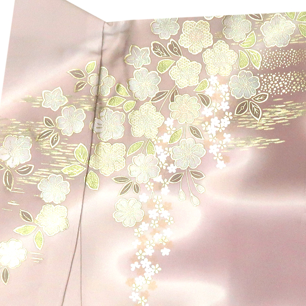 桂由美 関芳 訪問着 正絹 金彩友禅 辻が花 灰桜色 紅藤色［275,000円］ 枚目