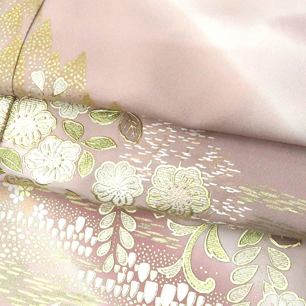 桂由美 関芳 訪問着 正絹 金彩友禅 辻が花 灰桜色 紅藤色［275,000円］ 枚目