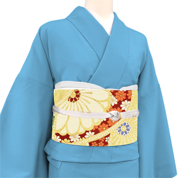 京洛苑たはら 振袖用袋帯 金 正絹 西陣織 菊青海波 成人式［36,800円］ 枚目