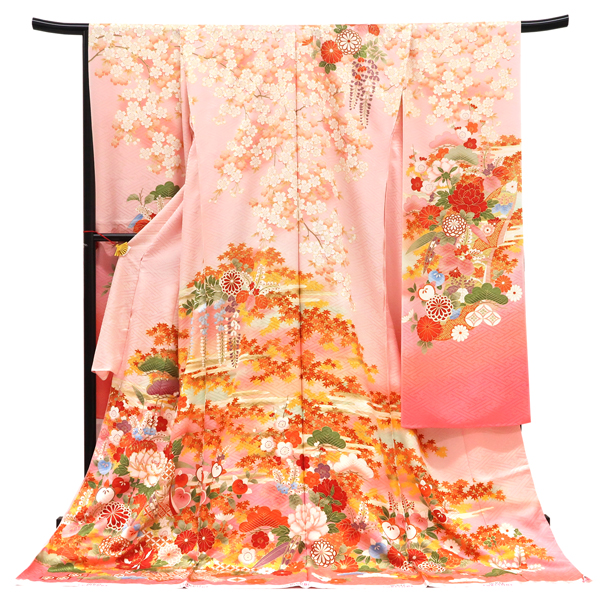 振袖 関芳 IKKO ピンク 古典柄 松竹梅 桜 正絹［118,000円］ 枚目