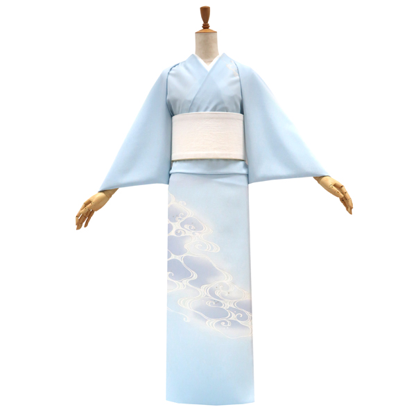 吉澤の友禅 絽夏付下訪問着 水色 着物 正絹 五泉 流水 礼装用 夏物 夏着物［168,000円］ 枚目