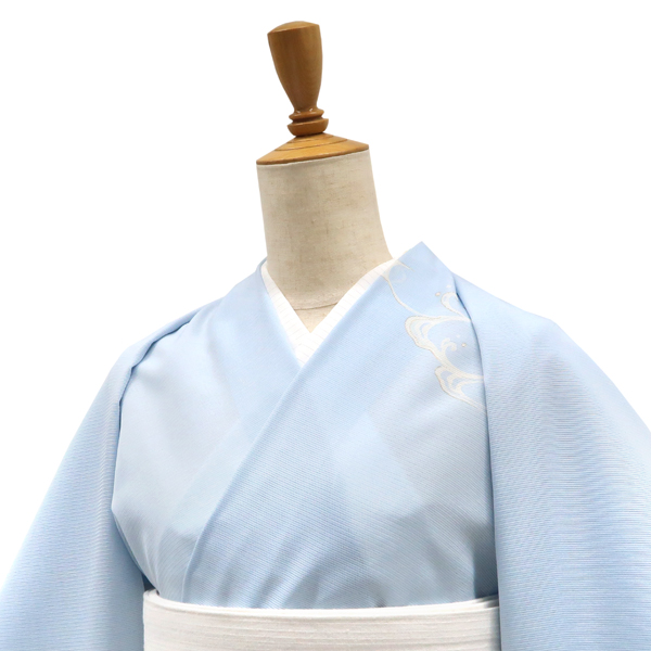 吉澤の友禅 絽夏付下訪問着 水色 着物 正絹 五泉 流水 礼装用 夏物 夏着物［168,000円］ 枚目