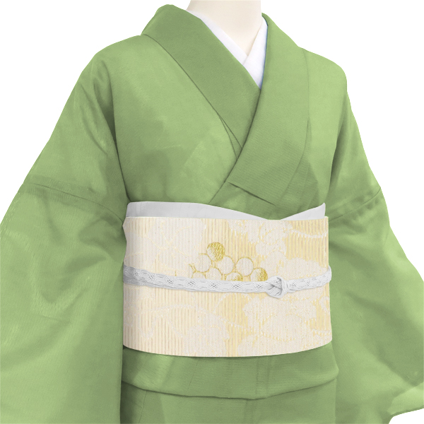 佐々木染織 夏袋帯 白×黄色 絽 夏用 礼装用 西陣織 葡萄 枚目