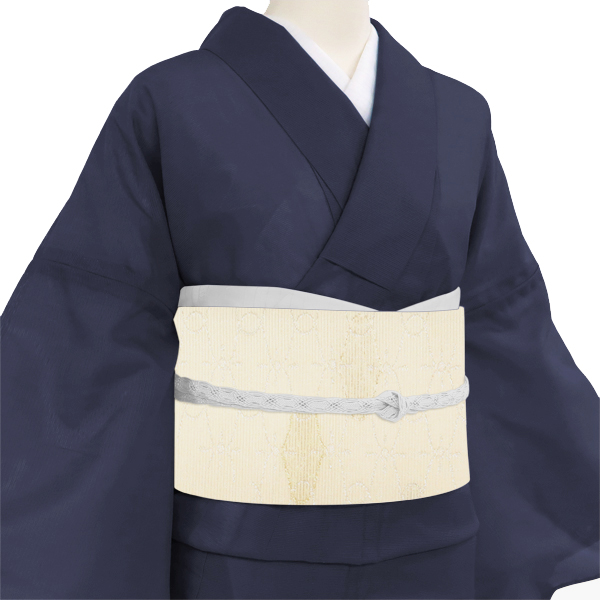 佐々木染織 夏袋帯  西陣織 幾何学文様 ベージュ［31,800円］ 枚目