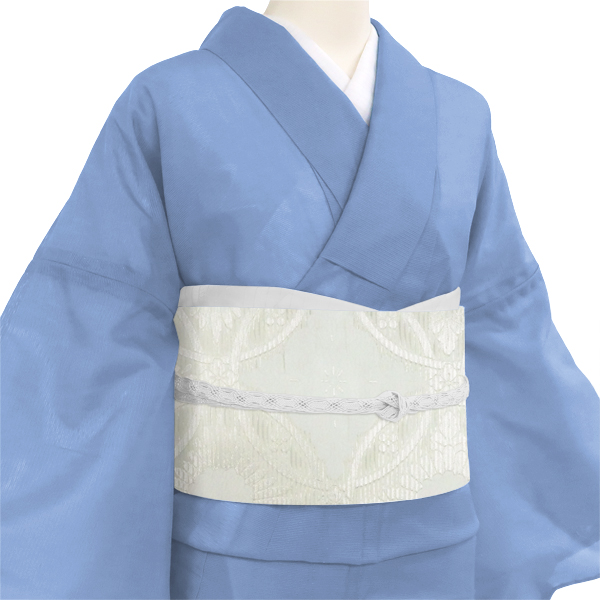 佐々木染織 夏袋帯 西陣織 輪繋ぎ 白×シルバー［36,300円］ 枚目
