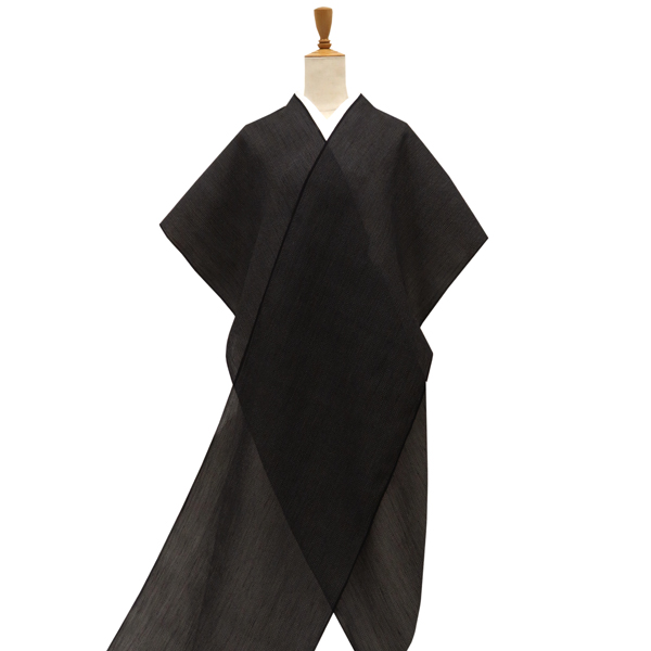 白新染織 奥越後ちぢみ  正絹 夏紬  黒 蚊絣［158,000円］ 枚目