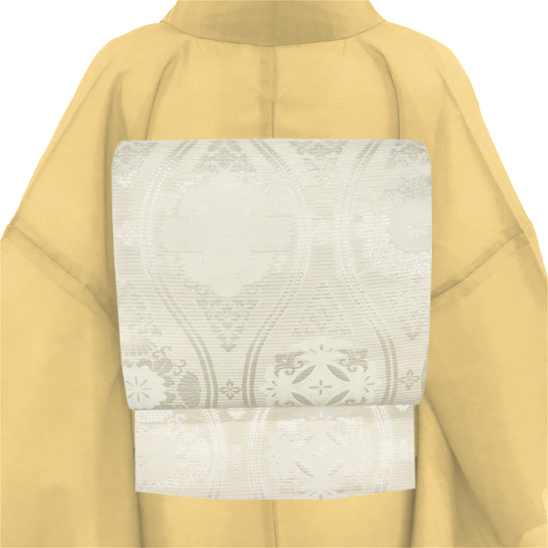 佐々木染織 夏袋帯 絽袋帯 白色 西陣織 華文 立涌 単衣 夏物 正絹［36,300円］ 枚目