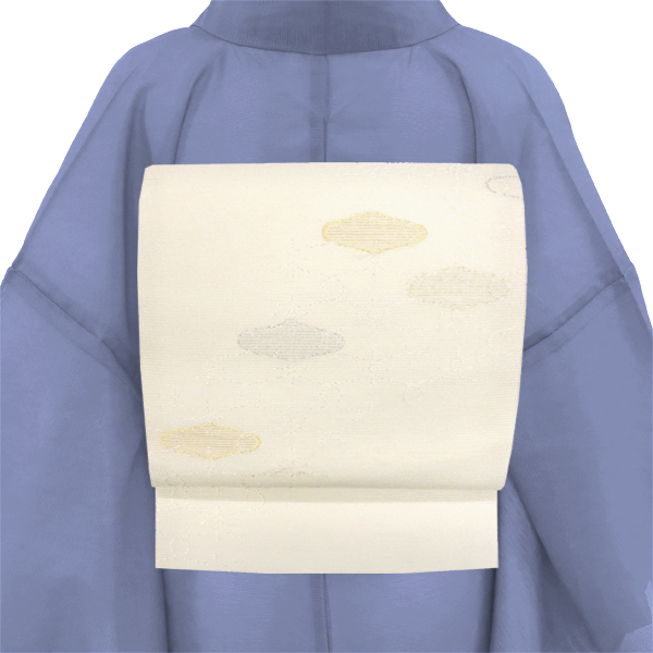佐々木染織 夏袋帯 西陣織 幾何学文様 白［31,800円］ 枚目