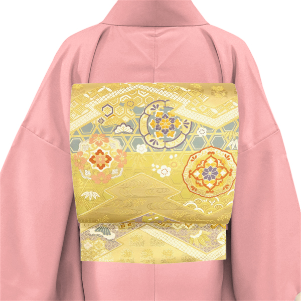大光 袋帯 金 鏡裏文 松皮菱 古典柄 正絹［34,800円］ 枚目