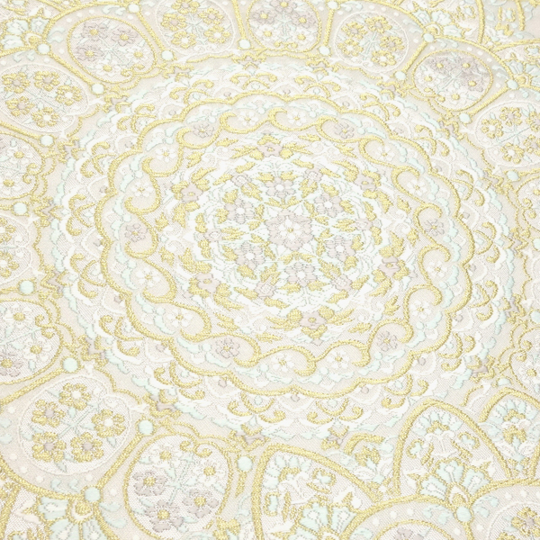 河合美術織物 袋帯 西陣織 正絹 金彩ペルシャ華文 白［176,000円］ 枚目