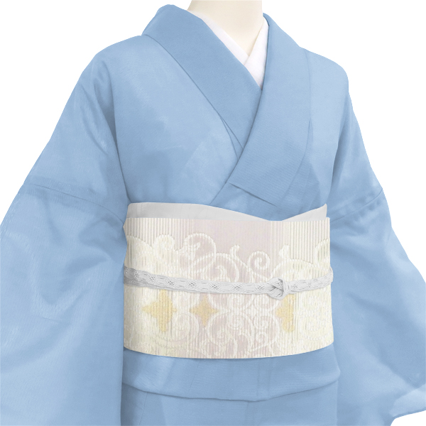佐々木染織 絽名古屋帯 白×赤紫 アラベスク調 唐草 古典柄 西陣織 正絹［28,600円］ 枚目