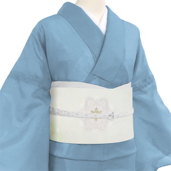 京都イシハラ 夏絽名古屋帯 白色 西陣織 華文 正絹 夏帯［36,300円］ 枚目