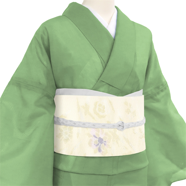 沢本織物 夏紗袋帯 白 紗袋帯 西陣織 唐花 唐草［34,800円］ 枚目