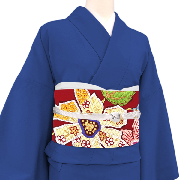 帯屋捨松 袋帯 花苑紋 唐花 正絹 赤［148,000円］ 枚目