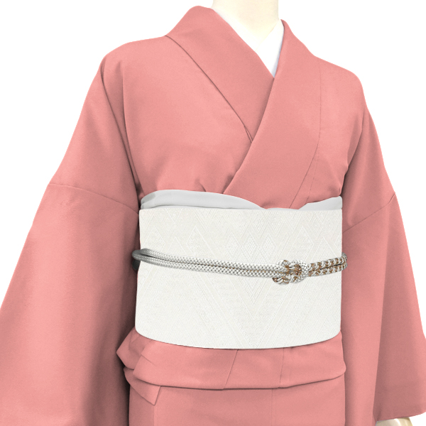 大光 八寸名古屋帯 西陣織 絹 スリーシーズン対応 菱 白［44,000円］ 枚目